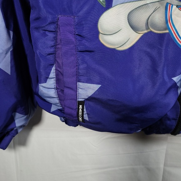 Members Only Space Jam Jacket Bugs Bunny Lola Bunny Taz Daffy Duck Purple L - Picture 5 of 11